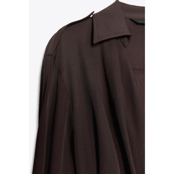 ZARA BELTED WRAP MIDI DRESS - Picture 8 of 8